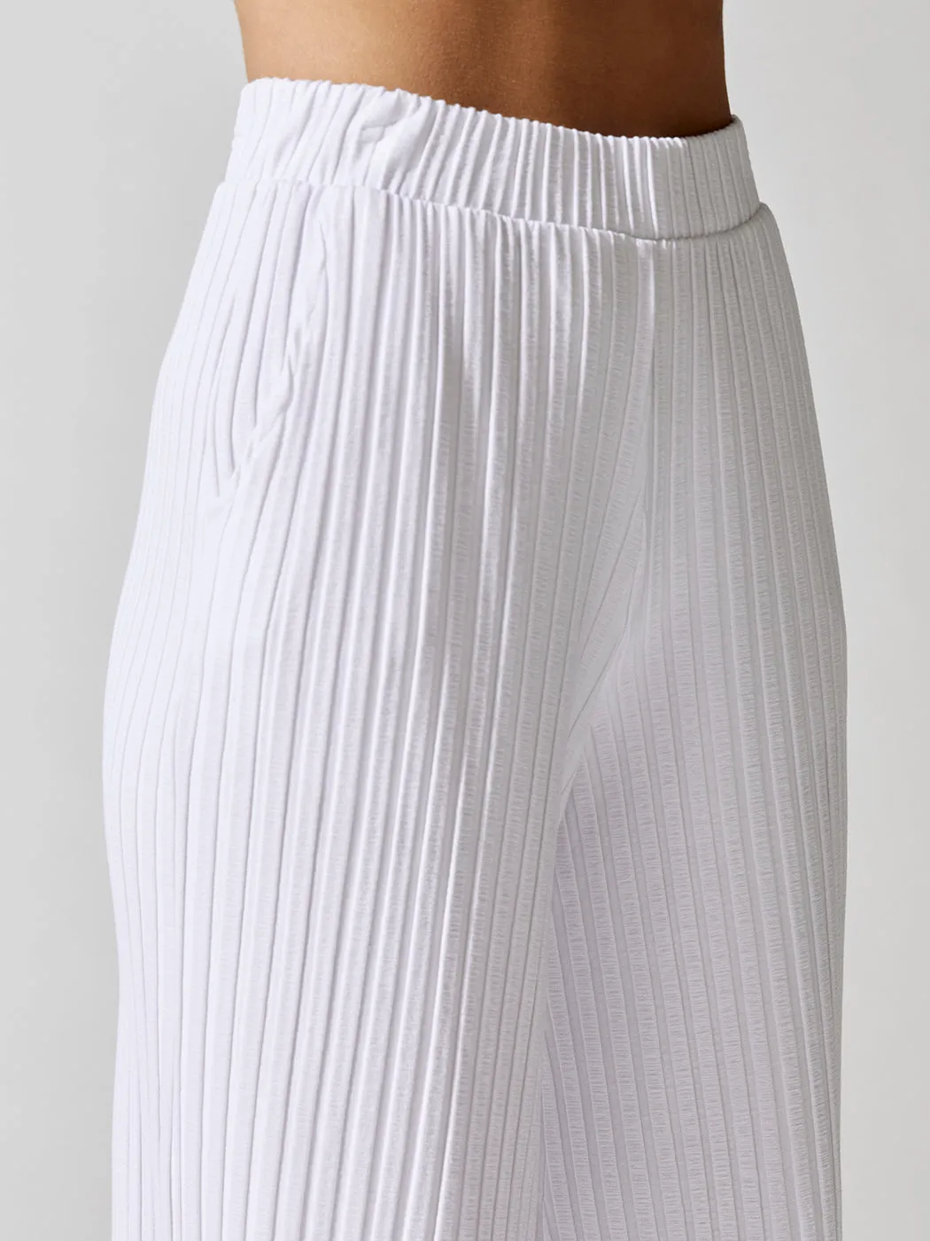 12 x 12 Siro Rib Palazzo Trouser - White