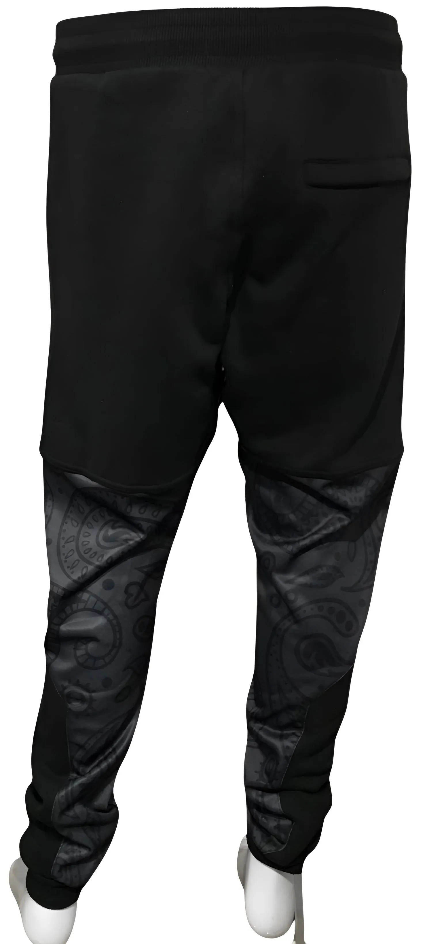 ^23 TRIPLE BLACK^ LUXURY BANDANA JOGGER SWEATPANTS (CUT & SEW)(EMBROIDERED LOGOS)