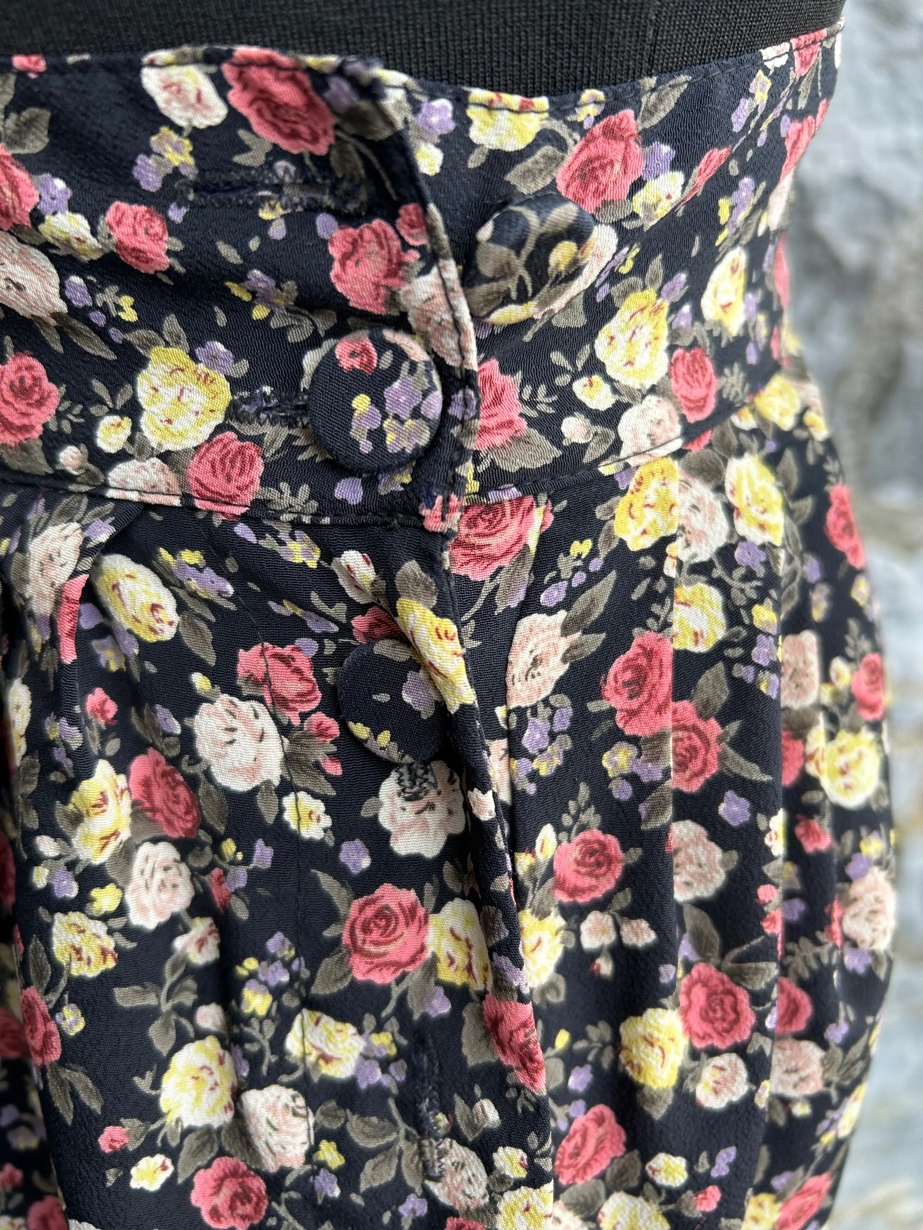 80s roses midi skirt uk 6