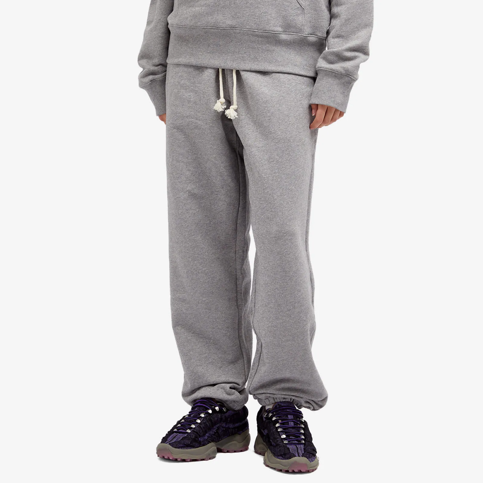 Acne Studios Frack Face Track Pants, Light Gray Melange