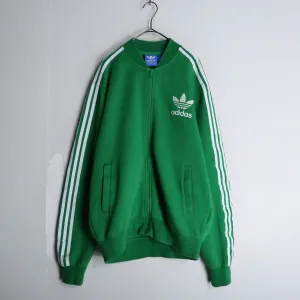 “adidas” 3line green color track jacket