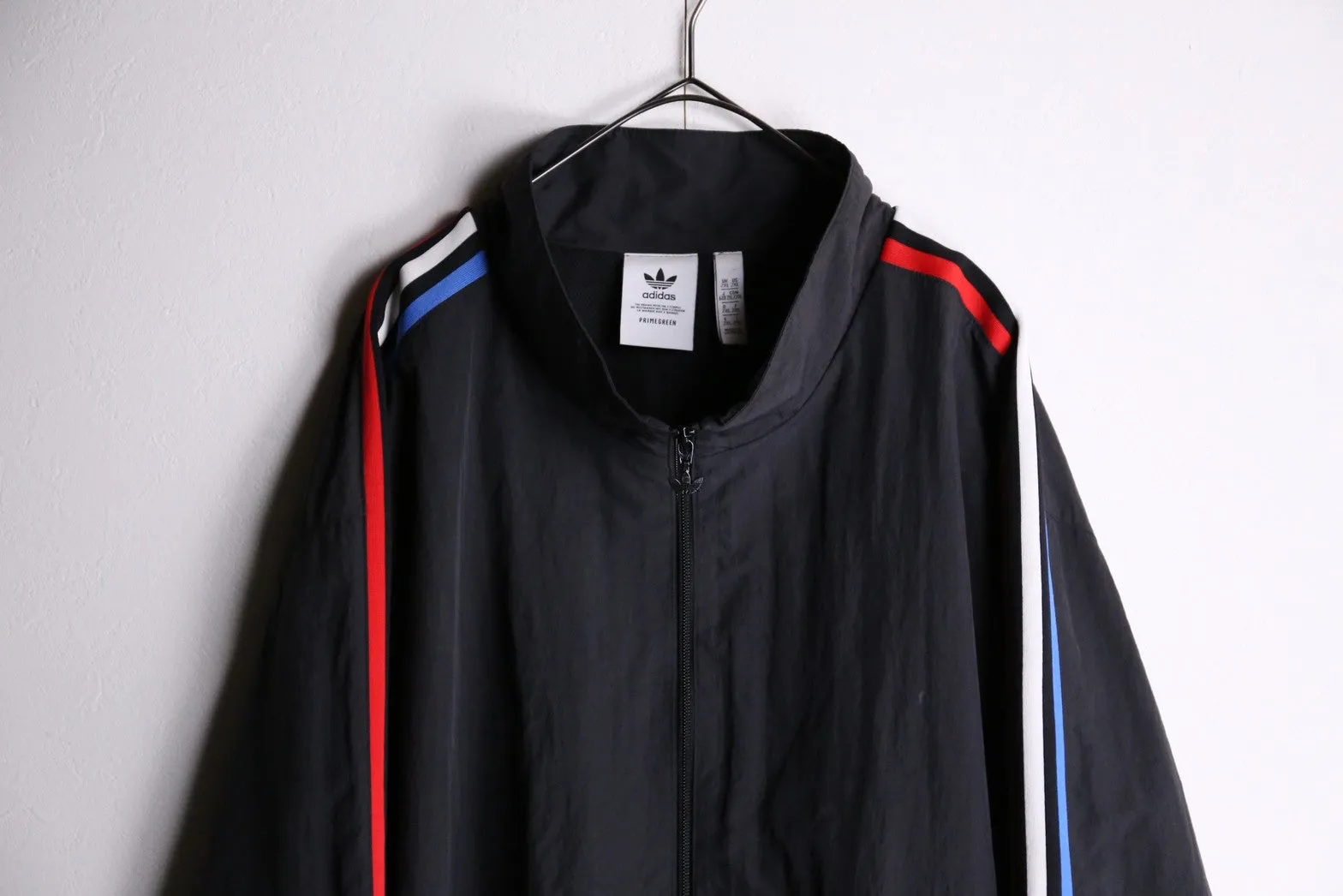 ”adidas“big logo mark black track jacket