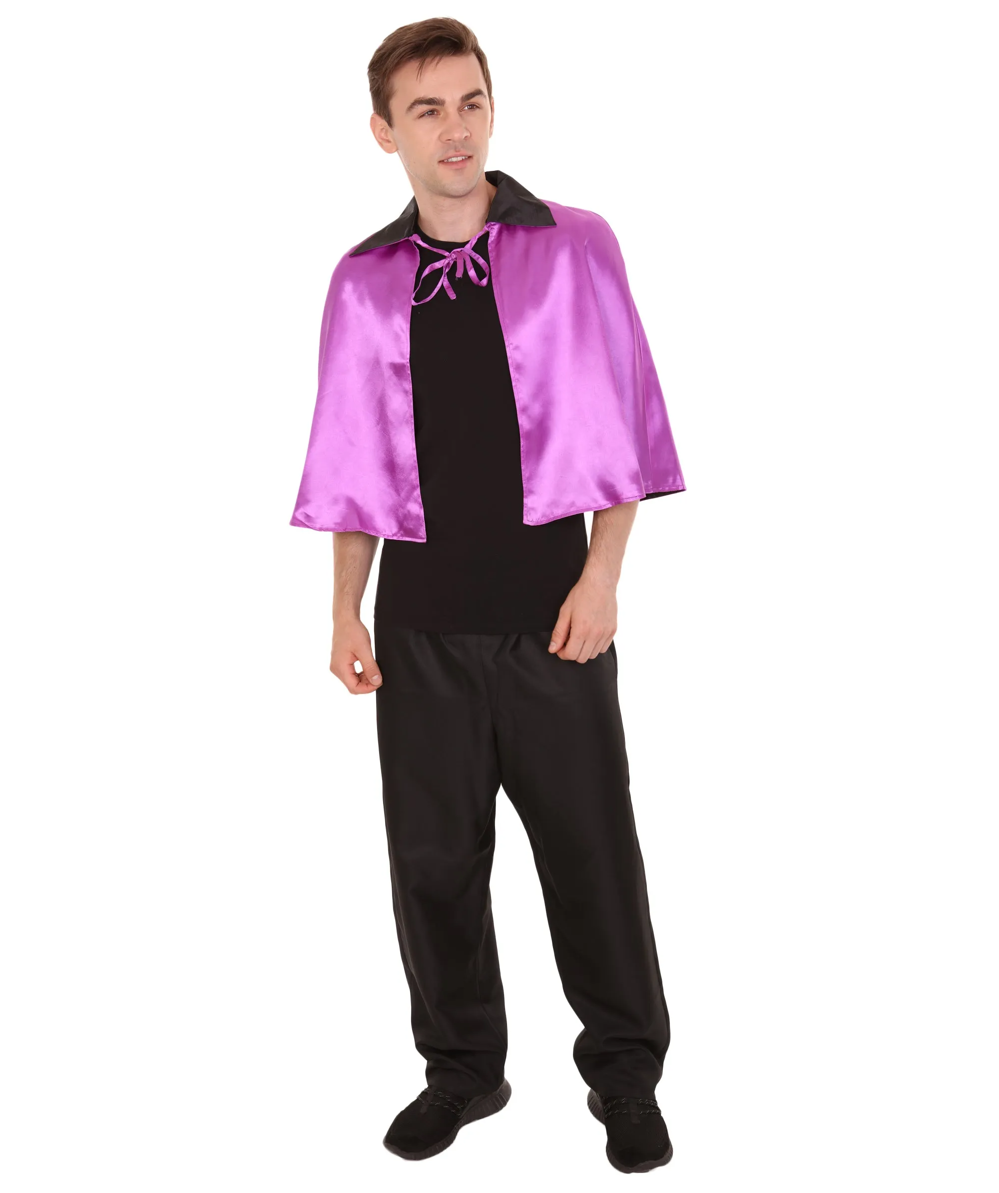 Adult Men's Vampire Cape | Light Purple & Black Halloween Costume