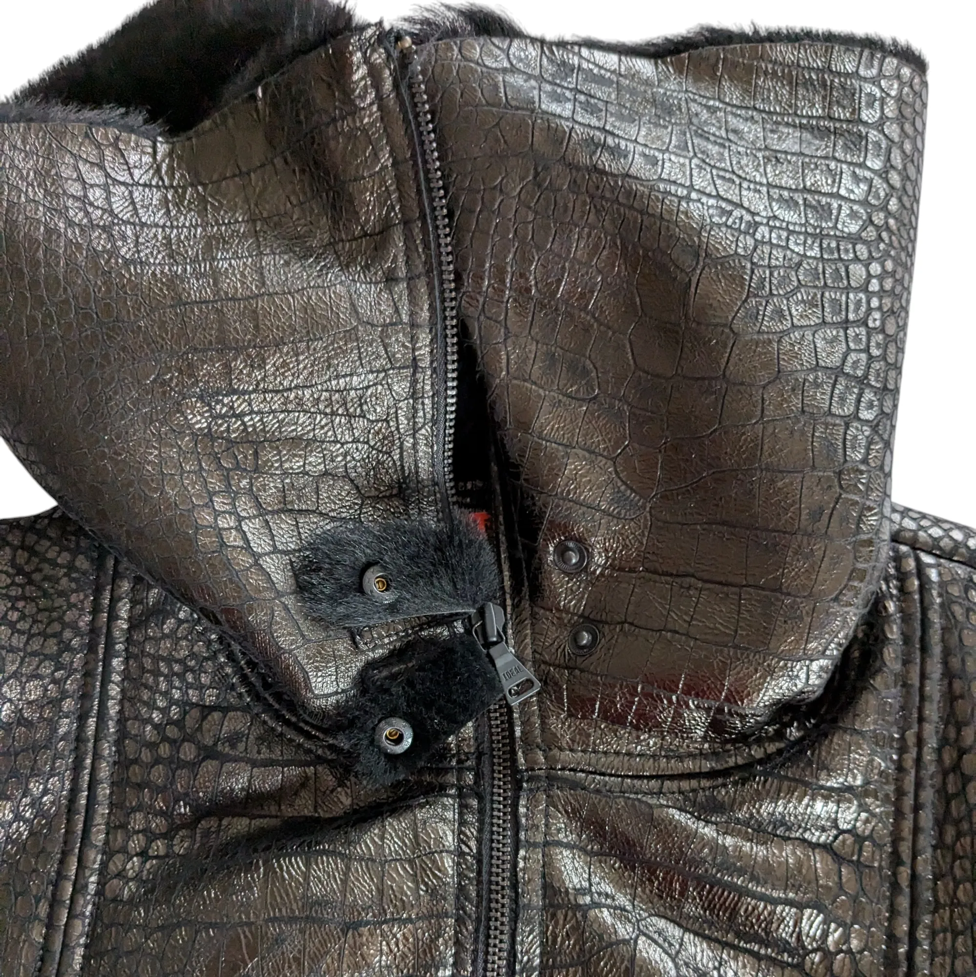 Alice   Olivia Shearling Moto Jacket Size Small