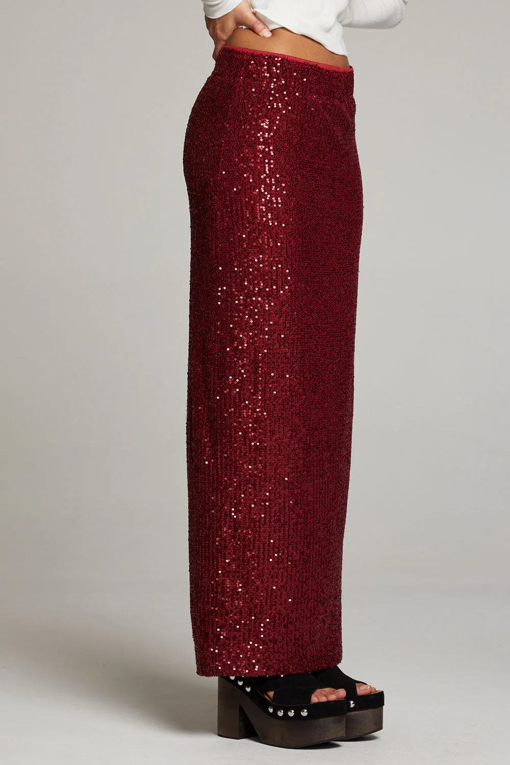 Amber Blood Red Midi Skirt