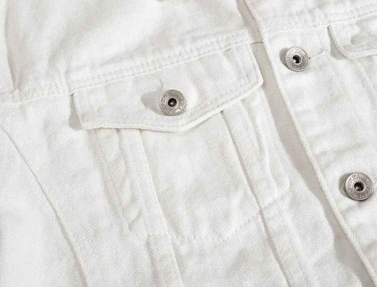 Antonios Autumn White Denim Jacket