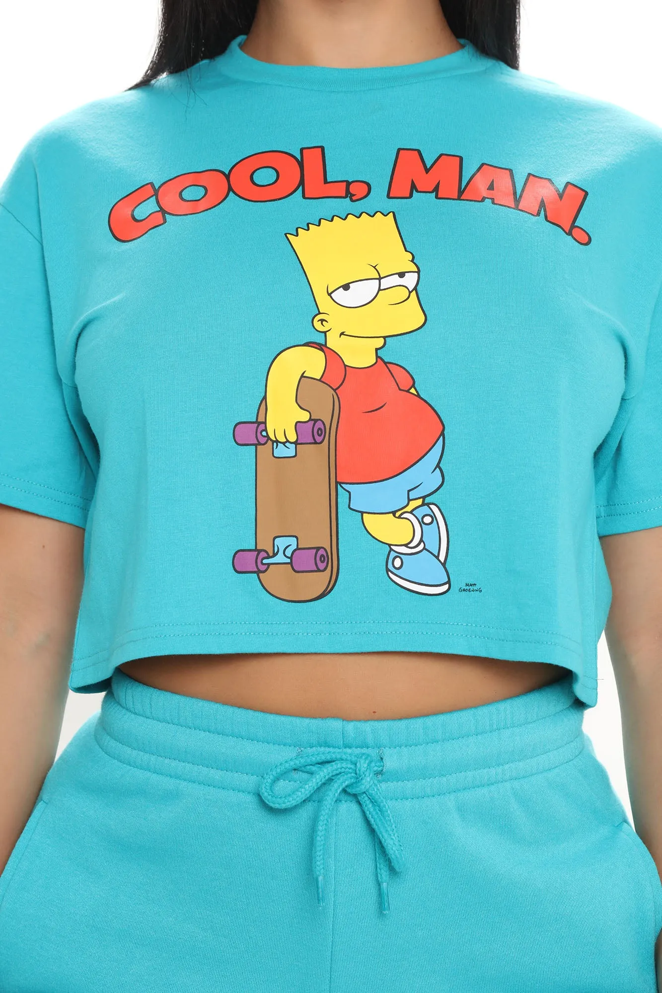 Aye Carumba Bart Simpson Crop Top - Blue