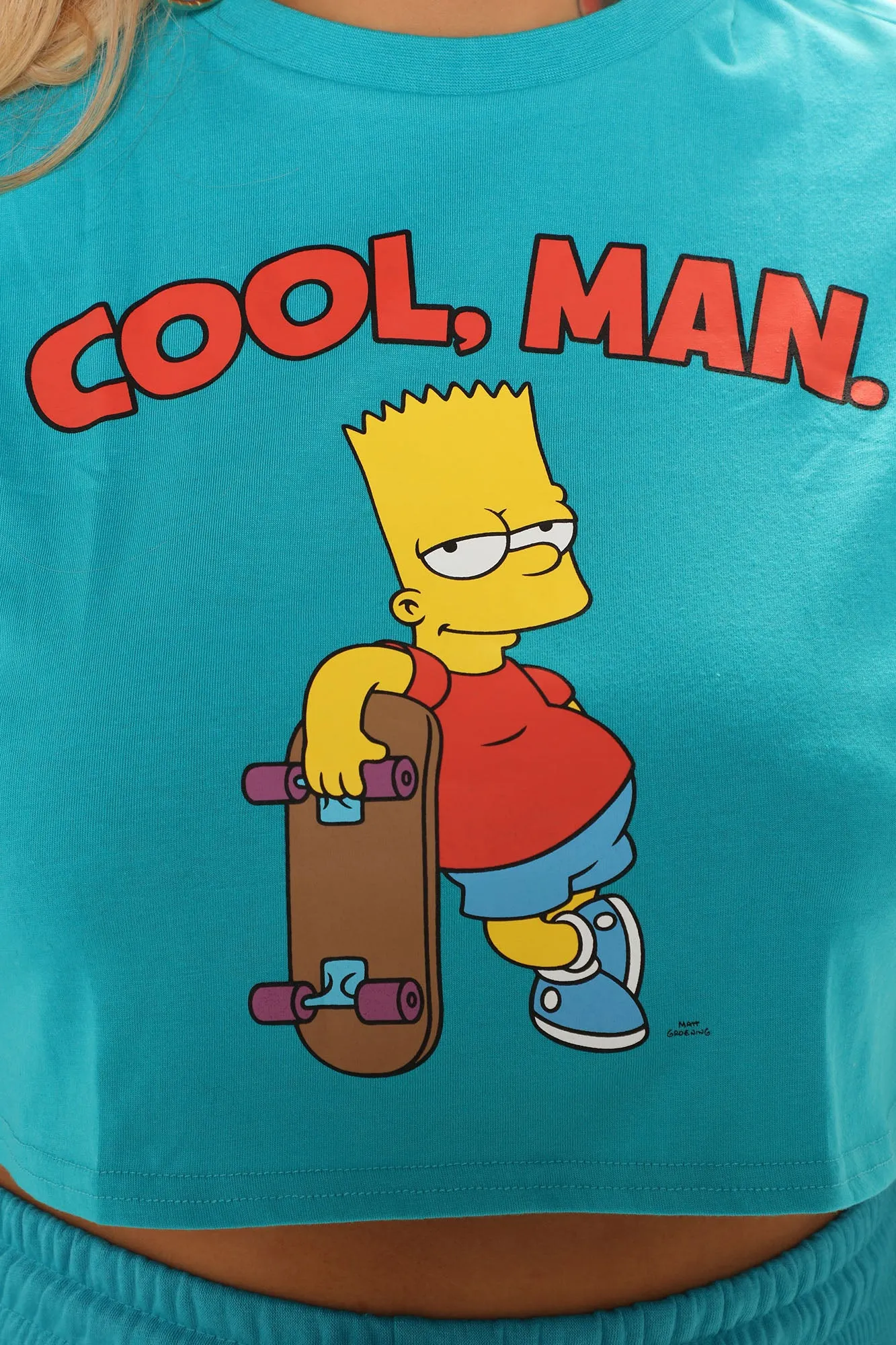 Aye Carumba Bart Simpson Crop Top - Blue