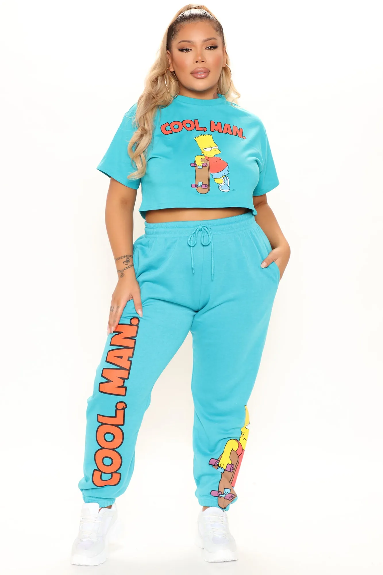 Aye Carumba Bart Simpson Crop Top - Blue