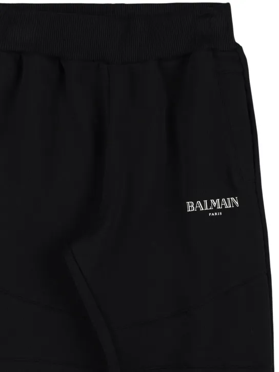 Balmain   Cotton sweatpants w/padded inserts 