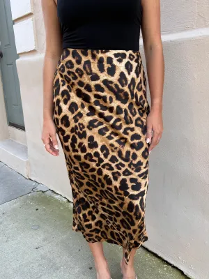 BECKHAM MIDI SKIRT IN LEOPARD