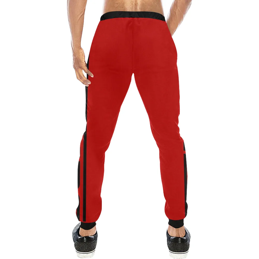 BLACC BORDER RED Men's All Over Print Sweatpants