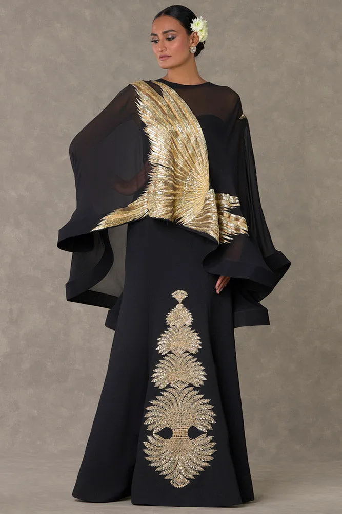 Black 'Son-Chidiya' Cape Set