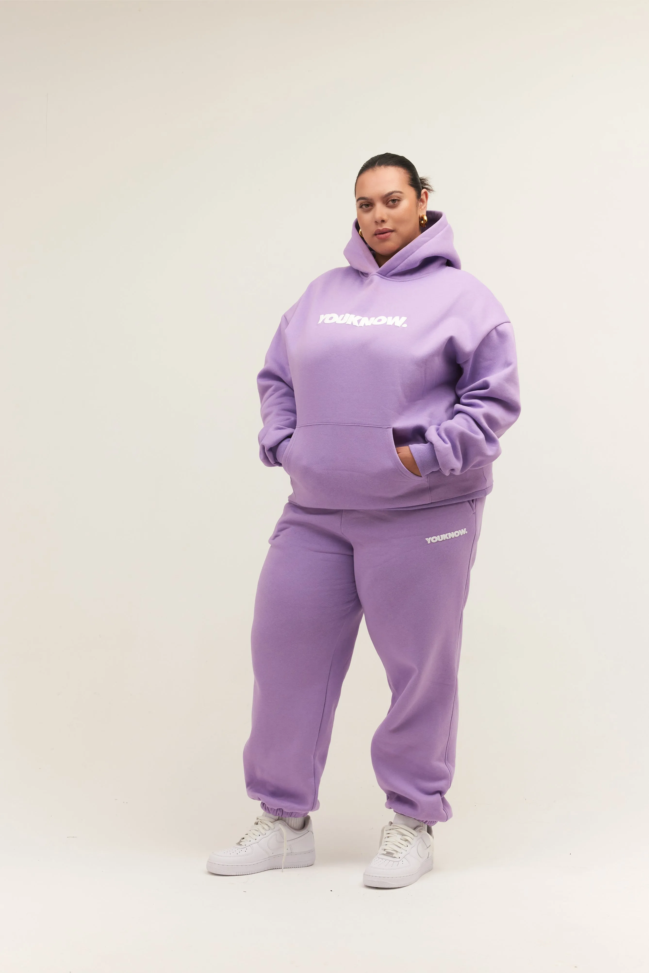 BLOCK CUFFED SWEATPANTS | LILAC