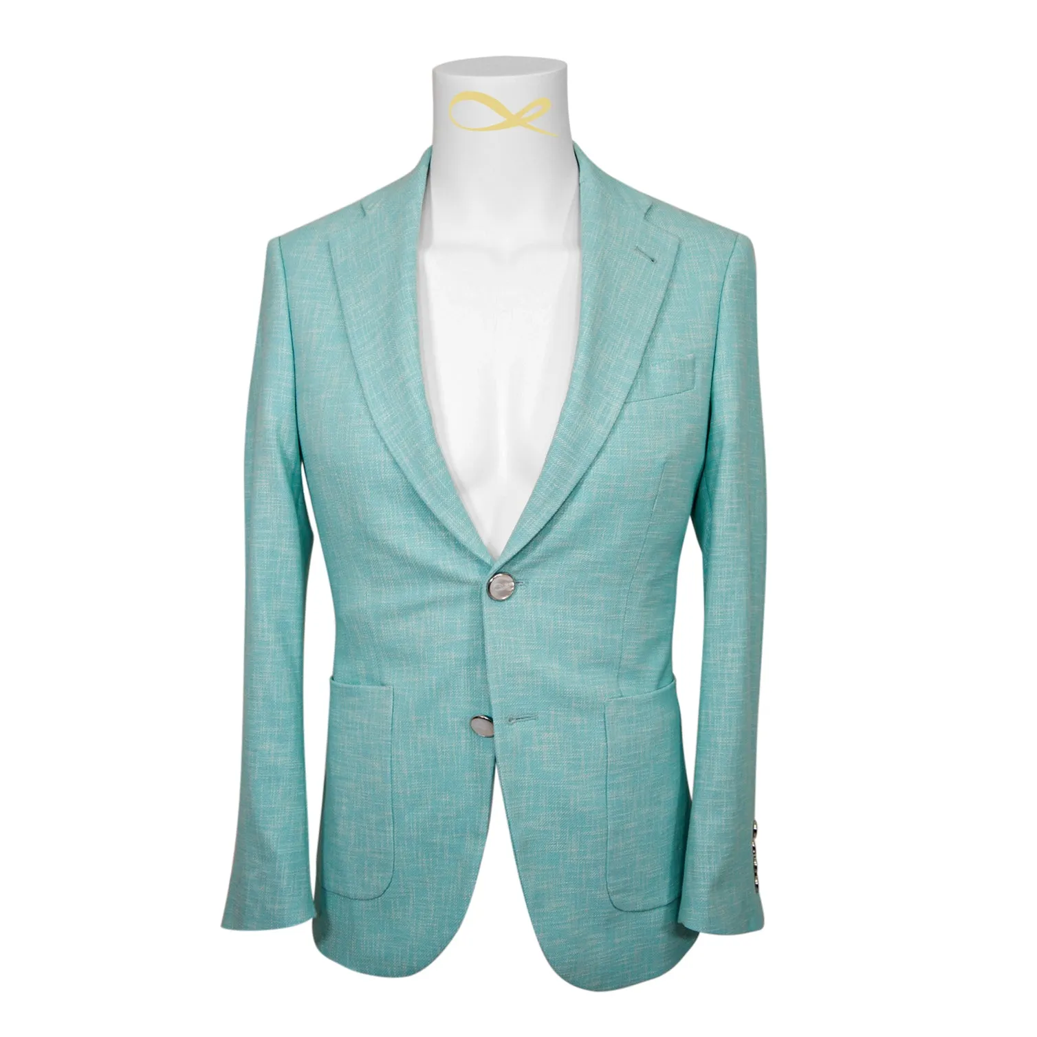 Blu Ciano Lino Tweed Sport Jacket