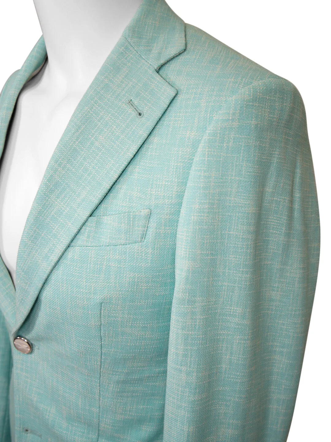 Blu Ciano Lino Tweed Sport Jacket