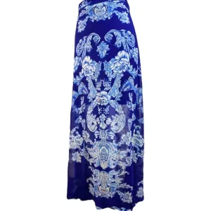 Blue Floral Maxi Skirt