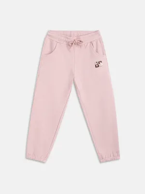 Blue Giraffe Girls Pink Solid Regular Fit Joggers Style Sweatpant