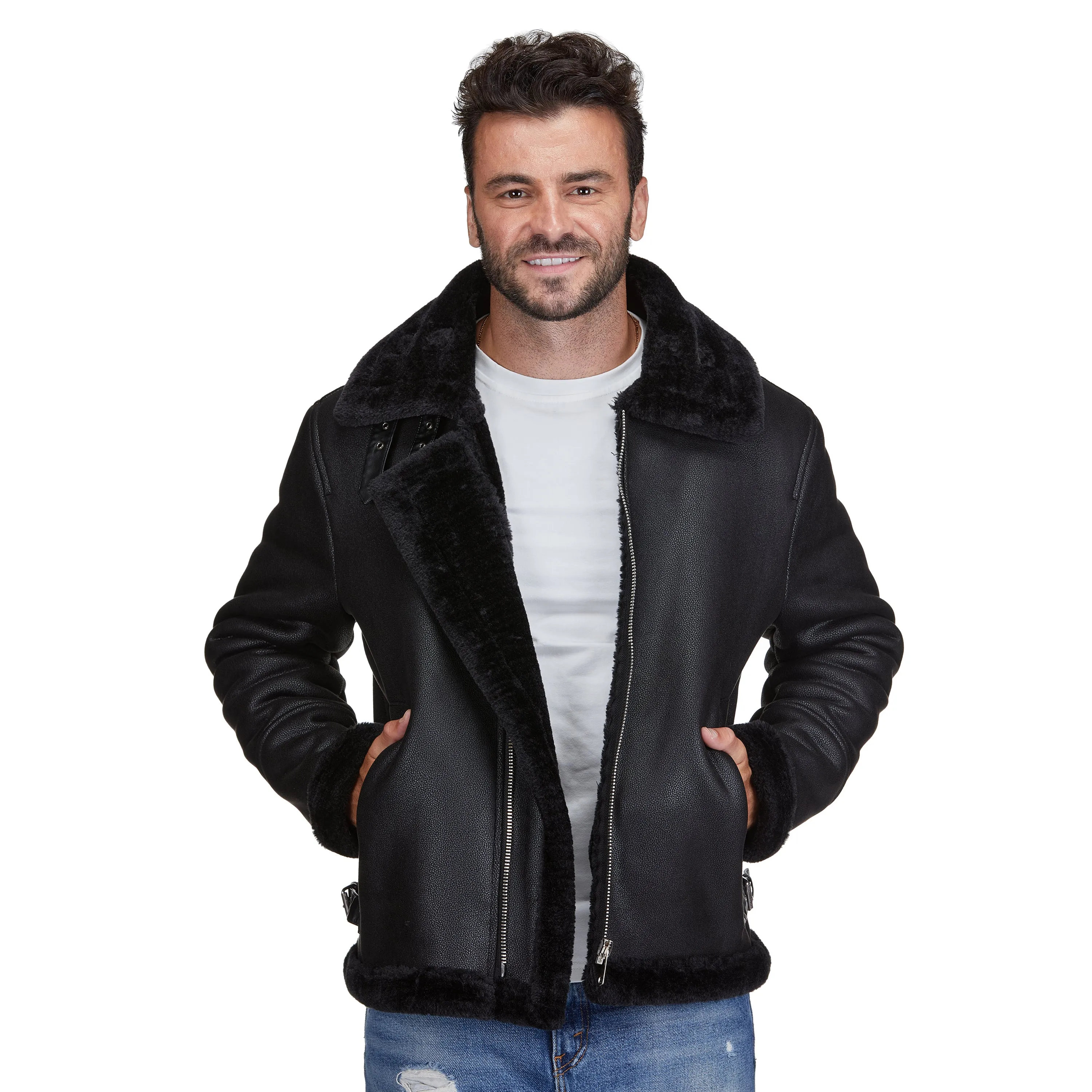 Braveman Faux Shearling Bomber Jacket