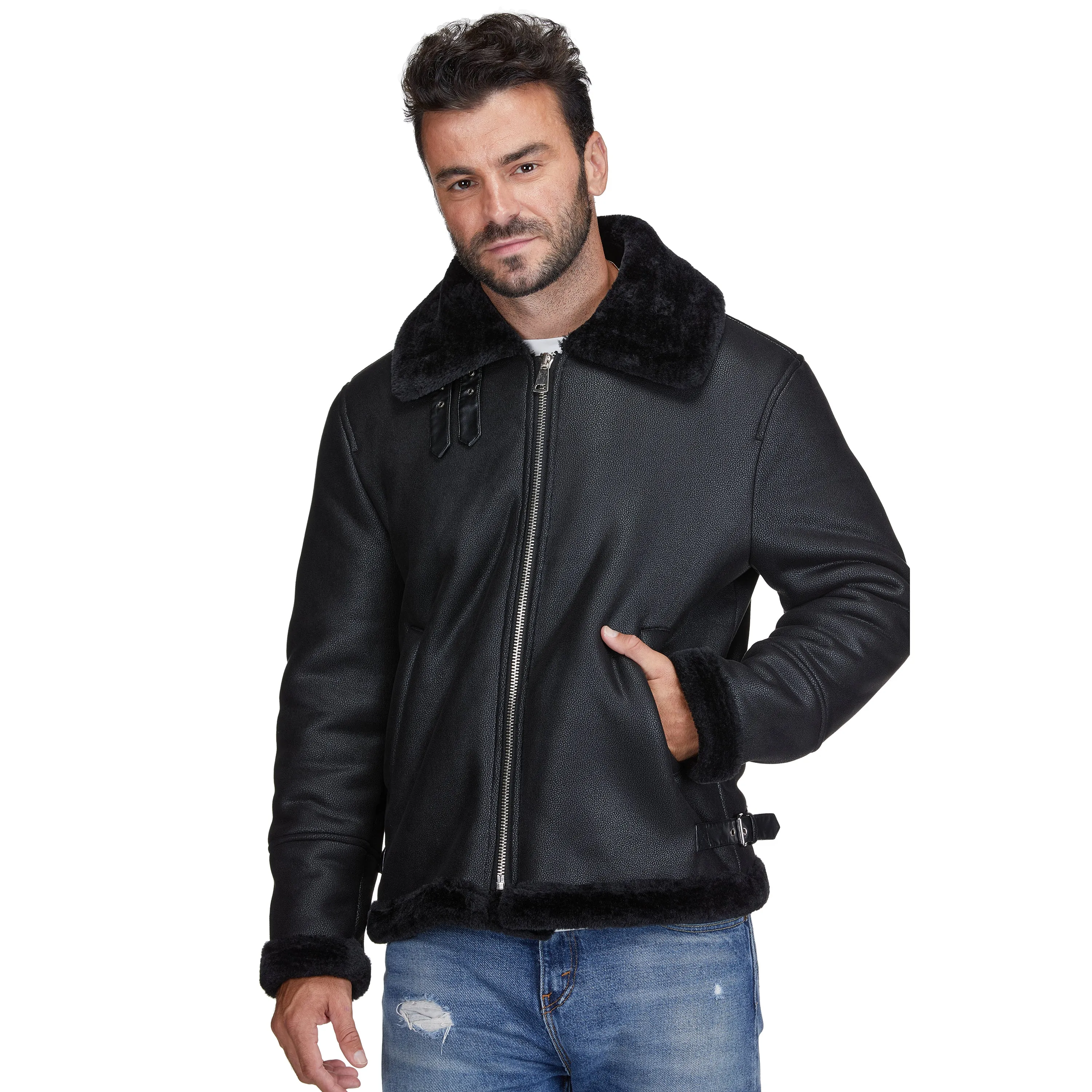 Braveman Faux Shearling Bomber Jacket