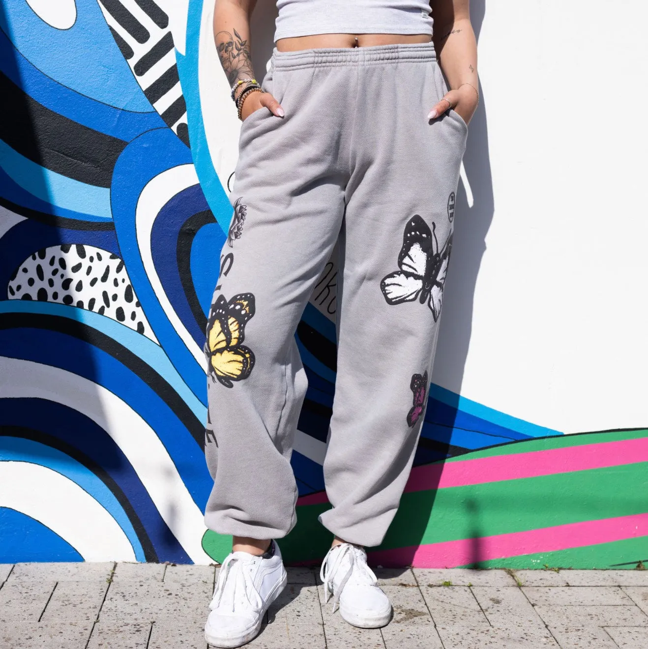 Butterfly Sweatpants - Grey