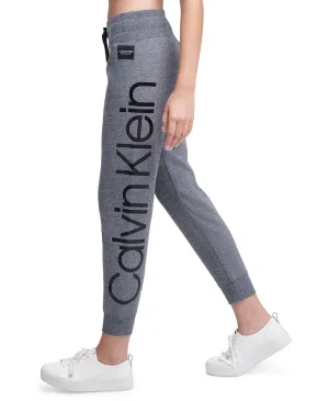 Calvin Klein Performance Women's Logo Joggers, Black Heather, XL