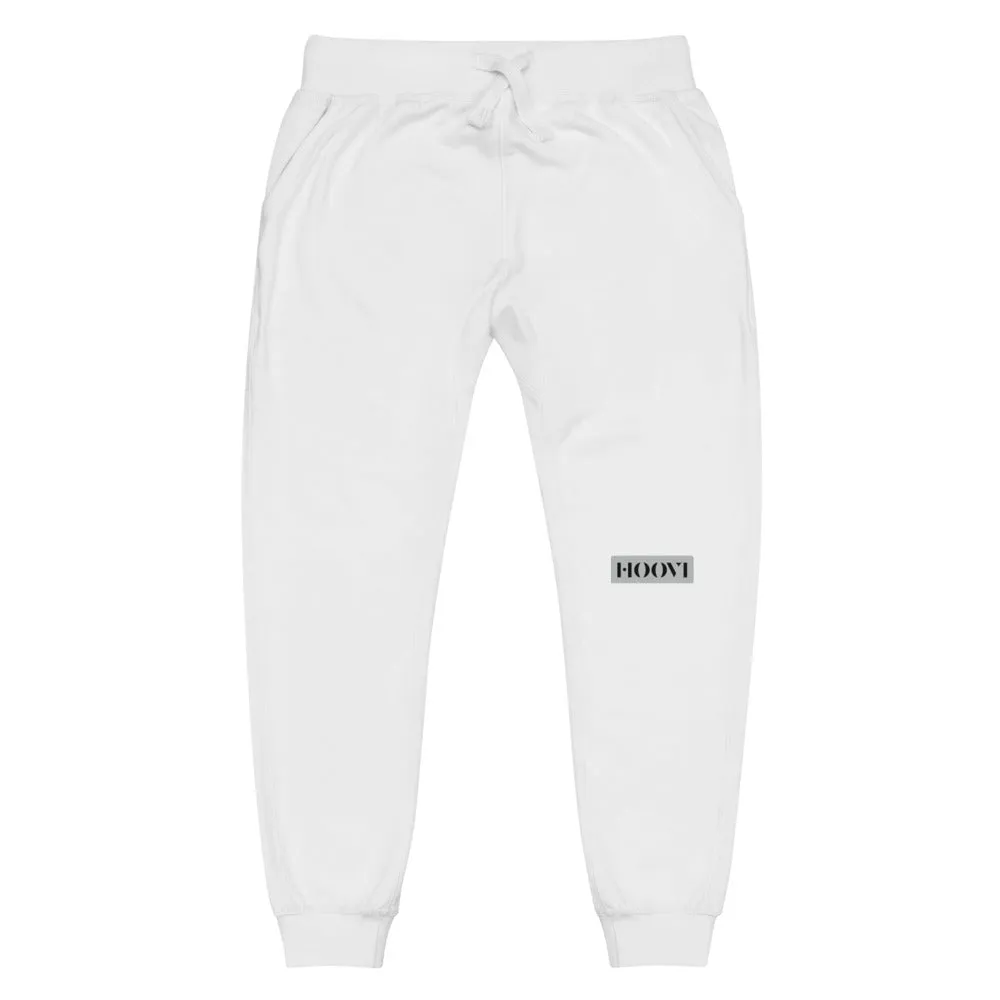 Capital H's Unisex Fleece Sweatpants (Black Hoovi Print) Grey & Black Logo