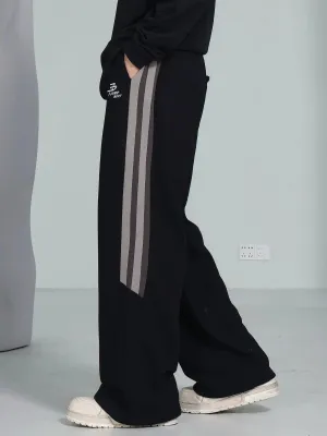 Casual Sweatpants With Bootcut And Stripes