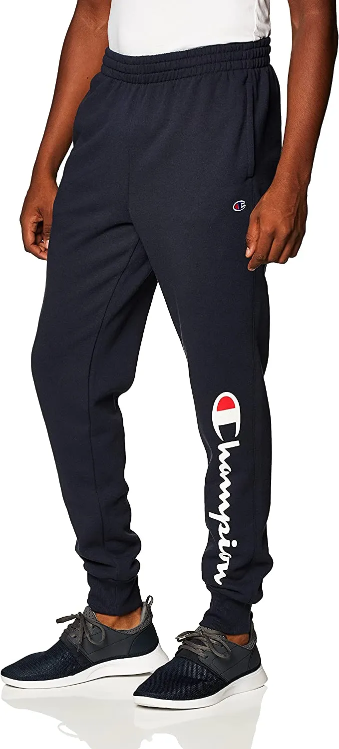 Champion Men's Script Logo Powerblend Fleece Joggers