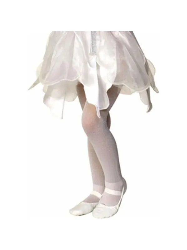 Child's White Sparkle Tights