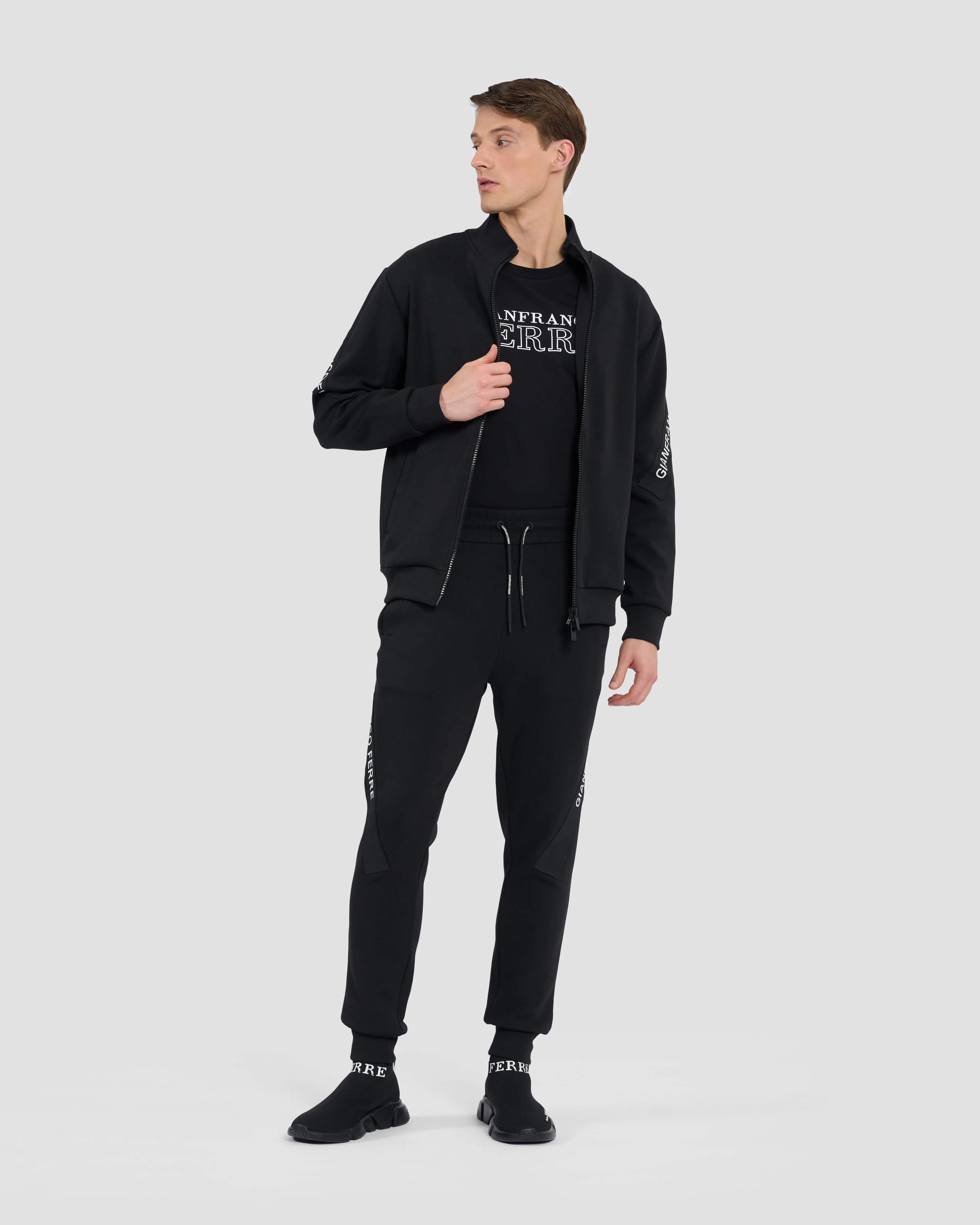 Contrast Brand Taped Track Jacket