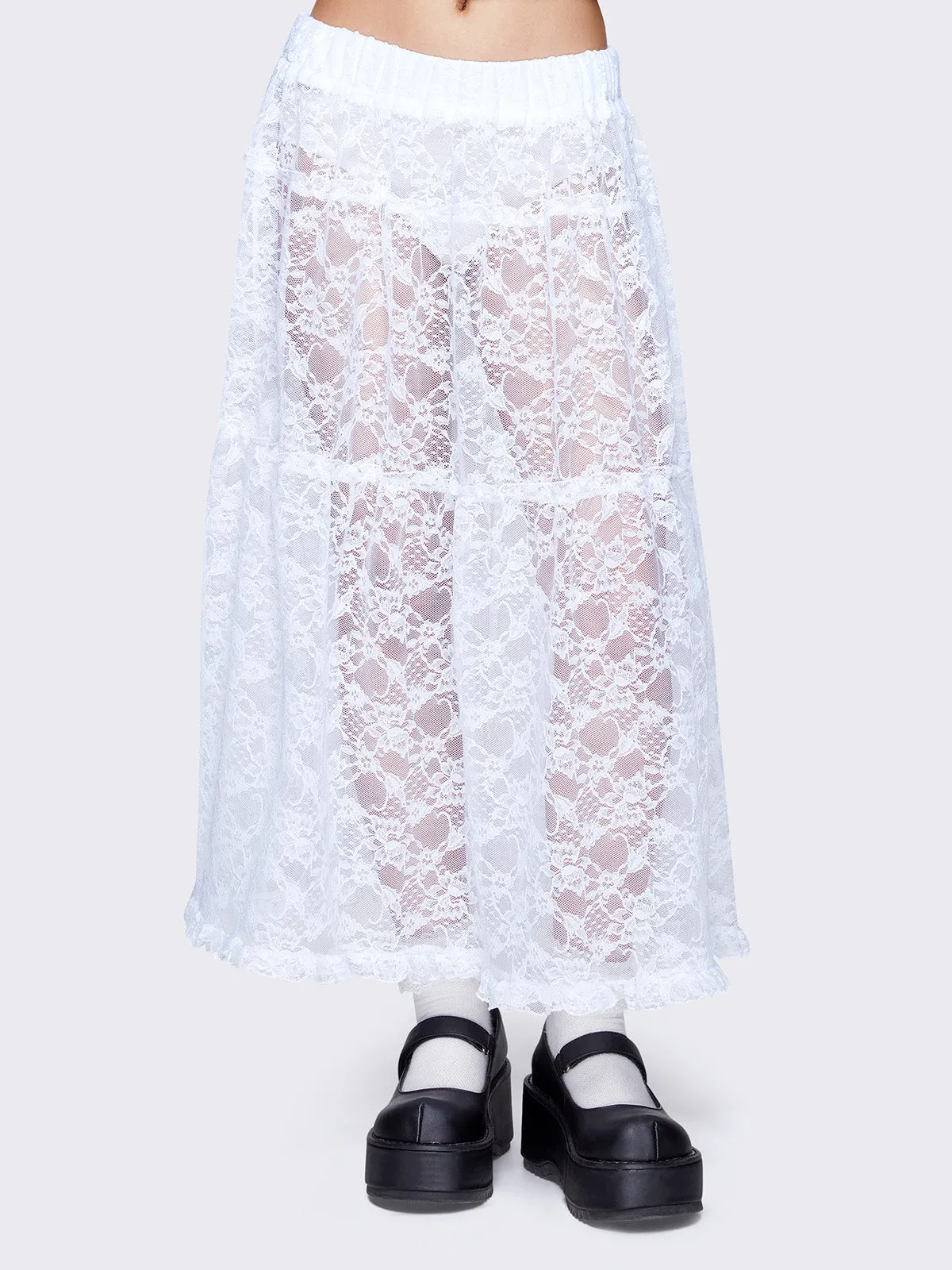 Cordelia Ruffled Lace Maxi Skirt