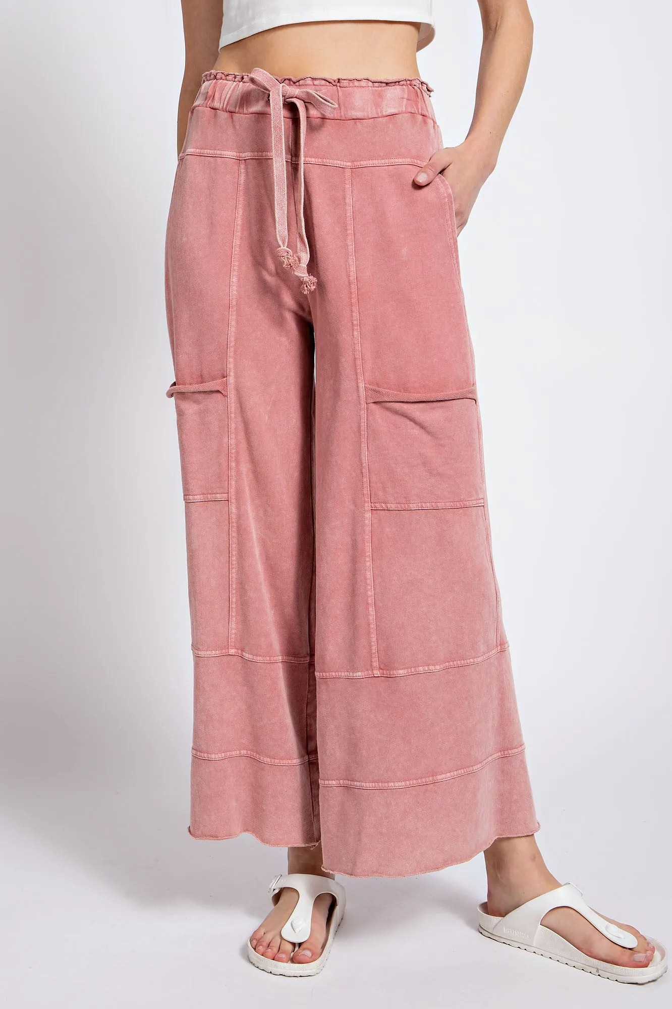 Cropped Knit Pants Mauve