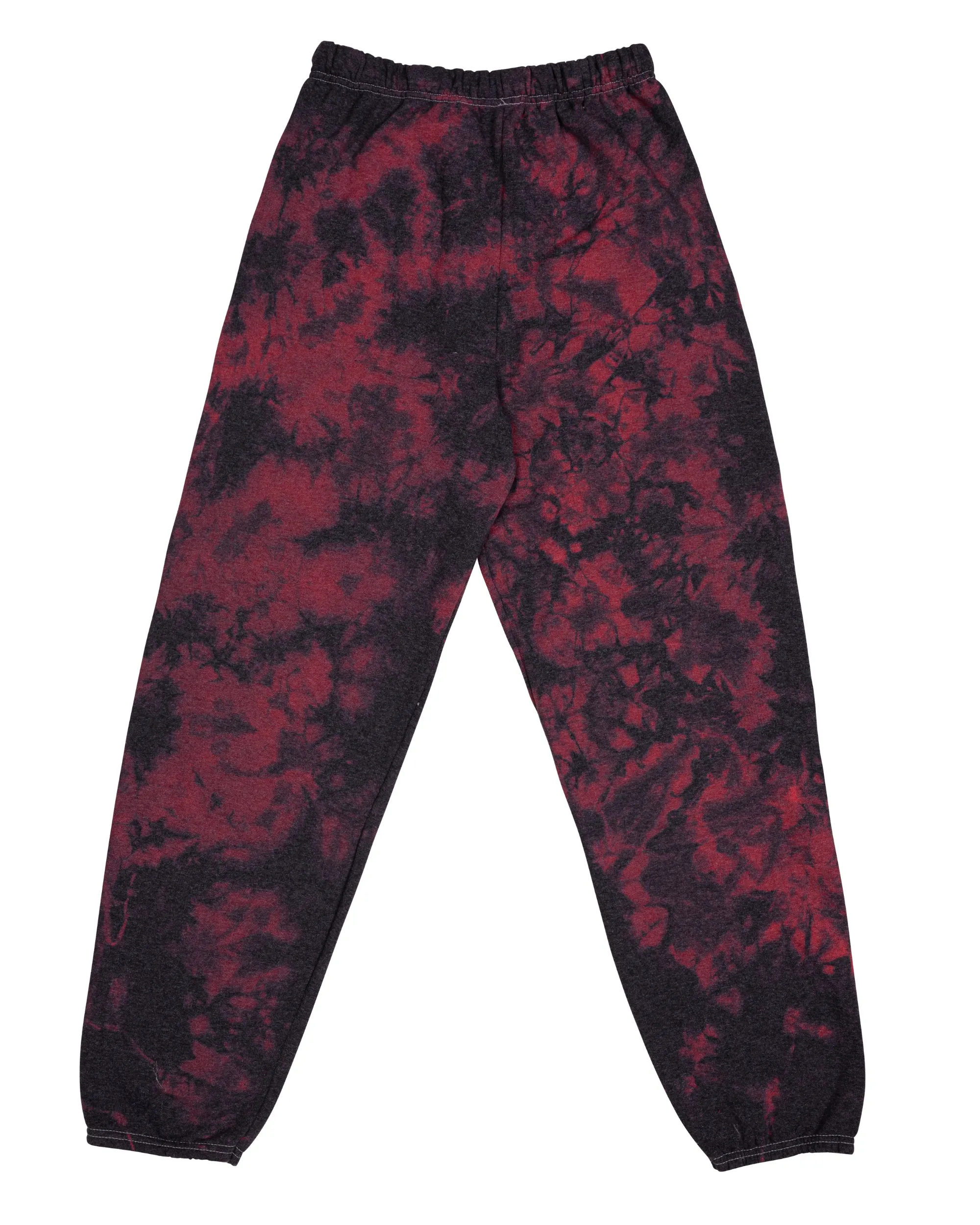 Crystal Dye Essential Fleece Sweatpants - Black/Red