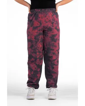 Crystal Dye Essential Fleece Sweatpants - Black/Red