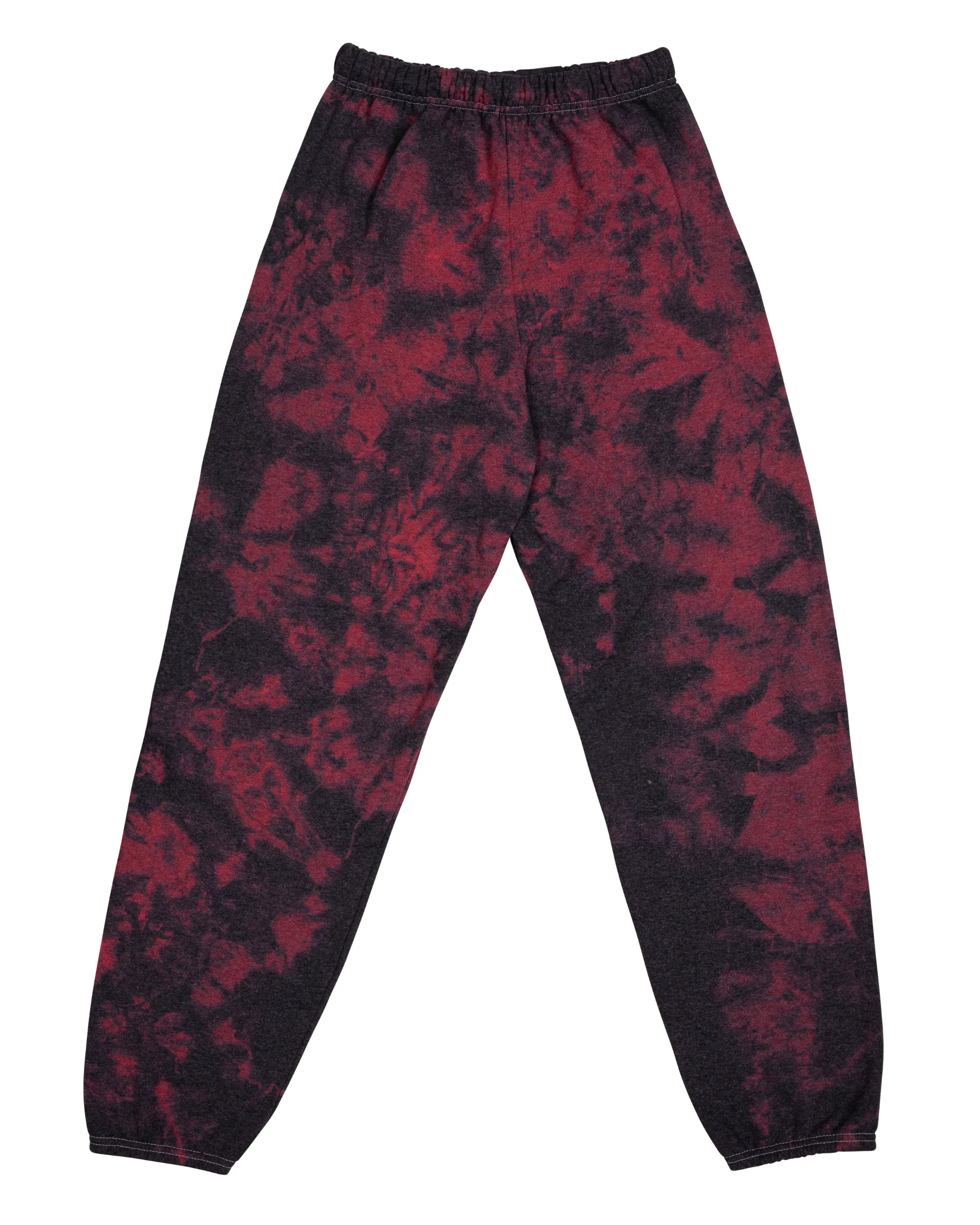 Crystal Dye Essential Fleece Sweatpants - Black/Red