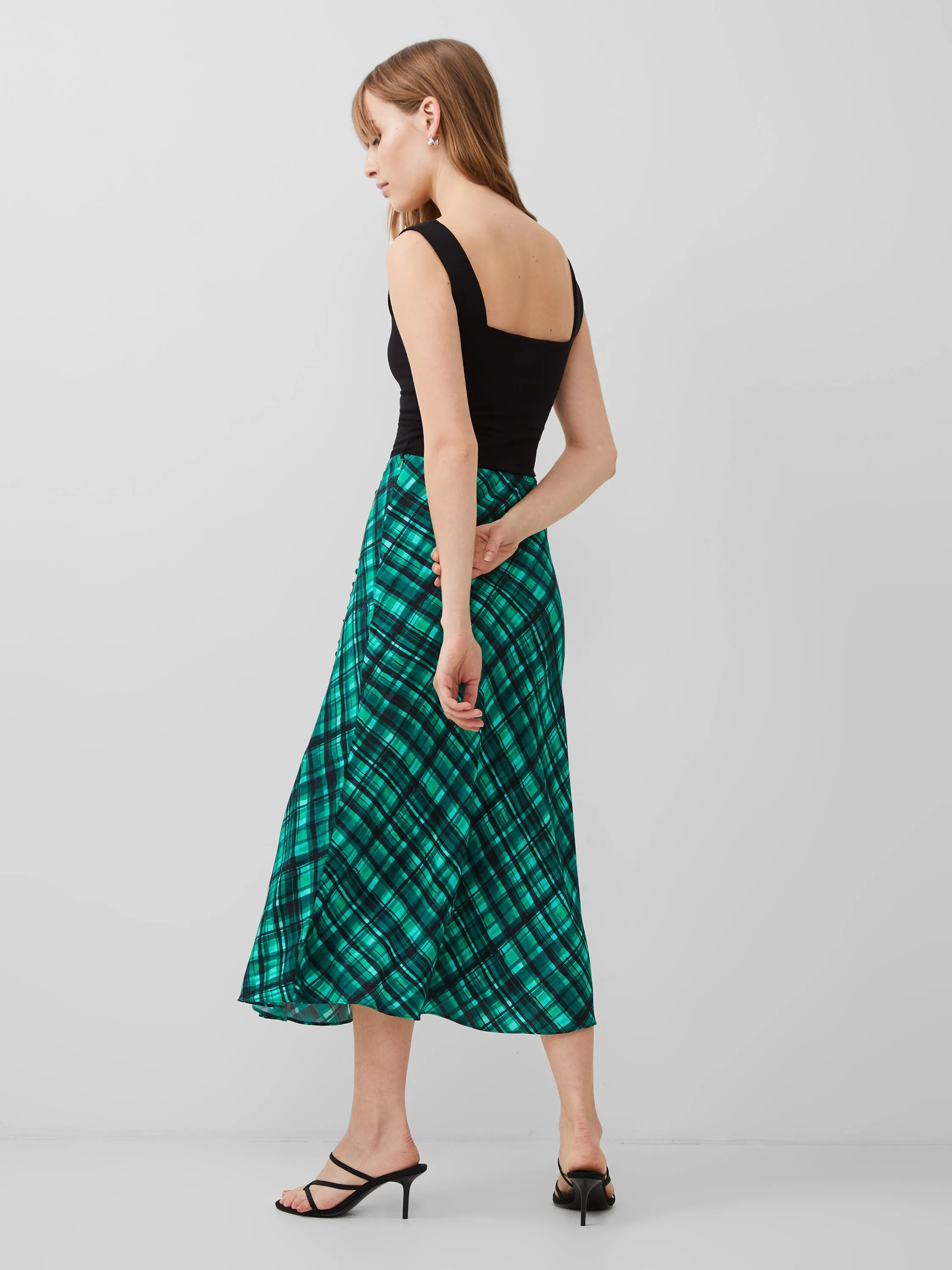 Dani Eco Check Delphine Midi Skirt