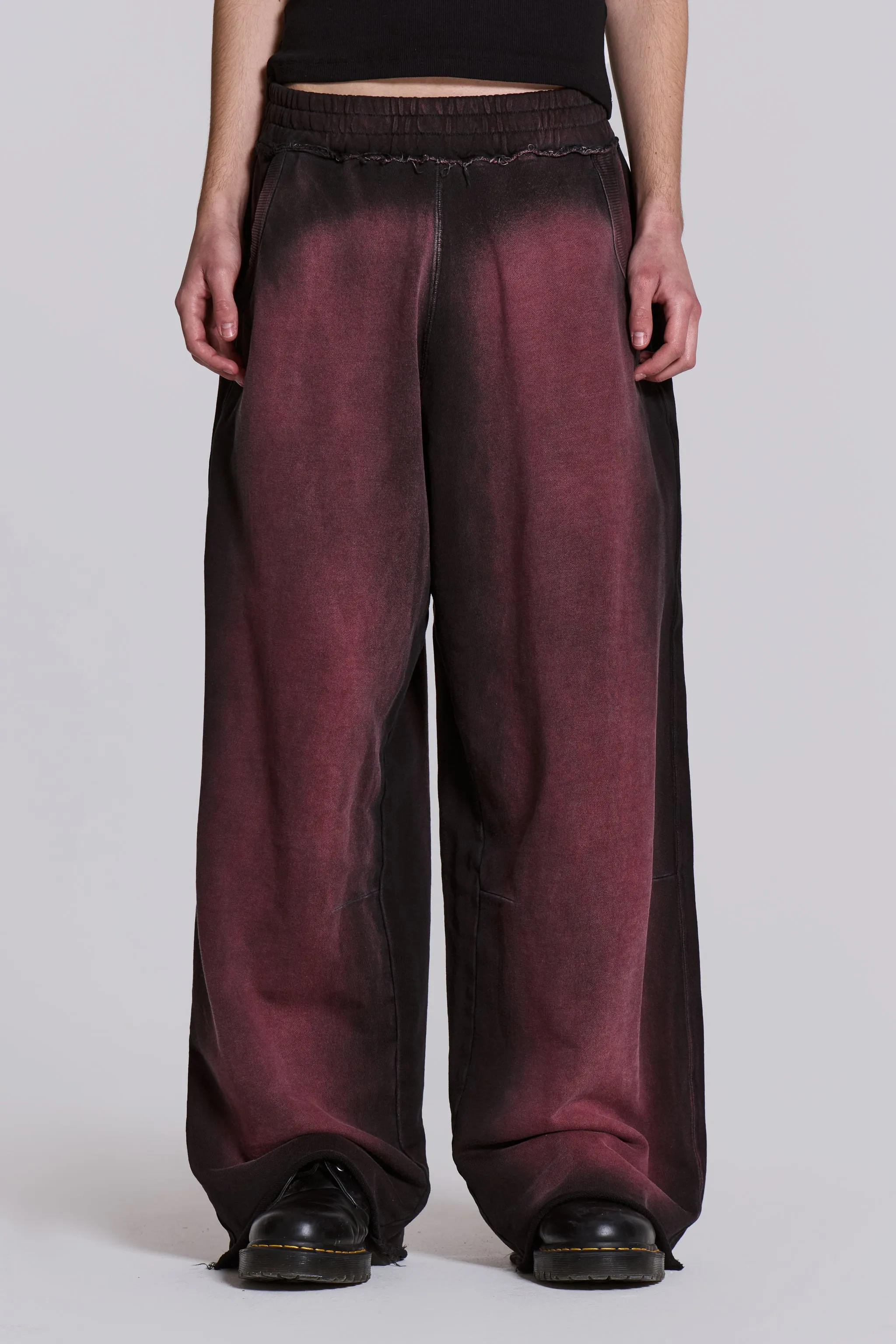 Deep Red Fade Baggy Monster Joggers