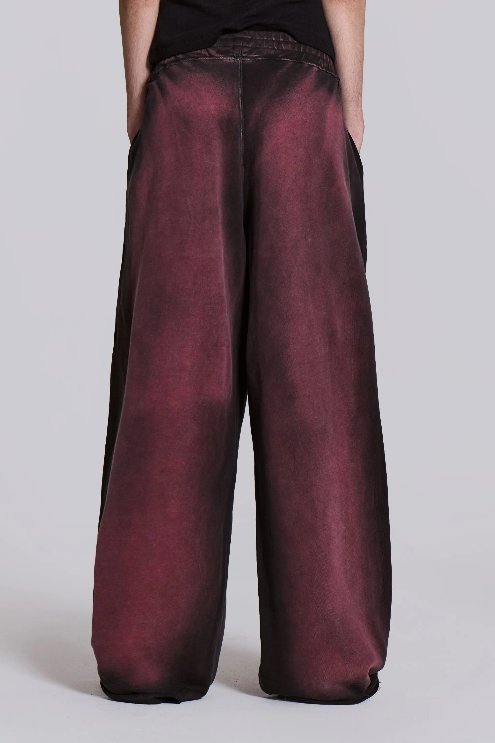 Deep Red Fade Baggy Monster Joggers