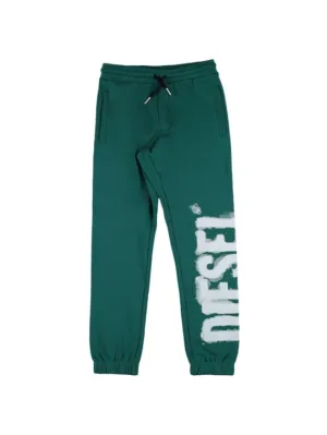 Diesel Kids   Rubberized logo cotton sweatpants 