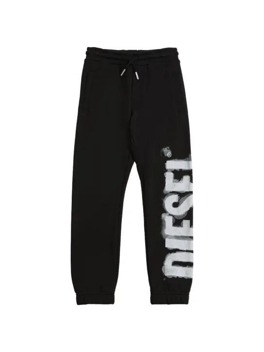 Diesel Kids   Rubberized logo cotton sweatpants 