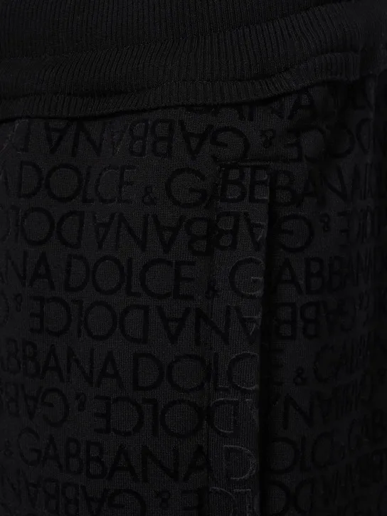 Dolce&amp;Gabbana   Flocked logo cotton jersey sweatpants 