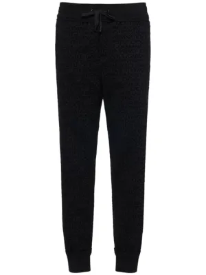 Dolce&amp;Gabbana   Flocked logo cotton jersey sweatpants 