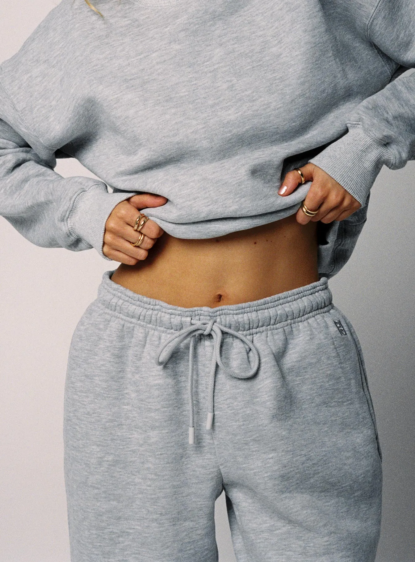 Dream Fleece Ankle Cuff Sweatpants Grey Marle