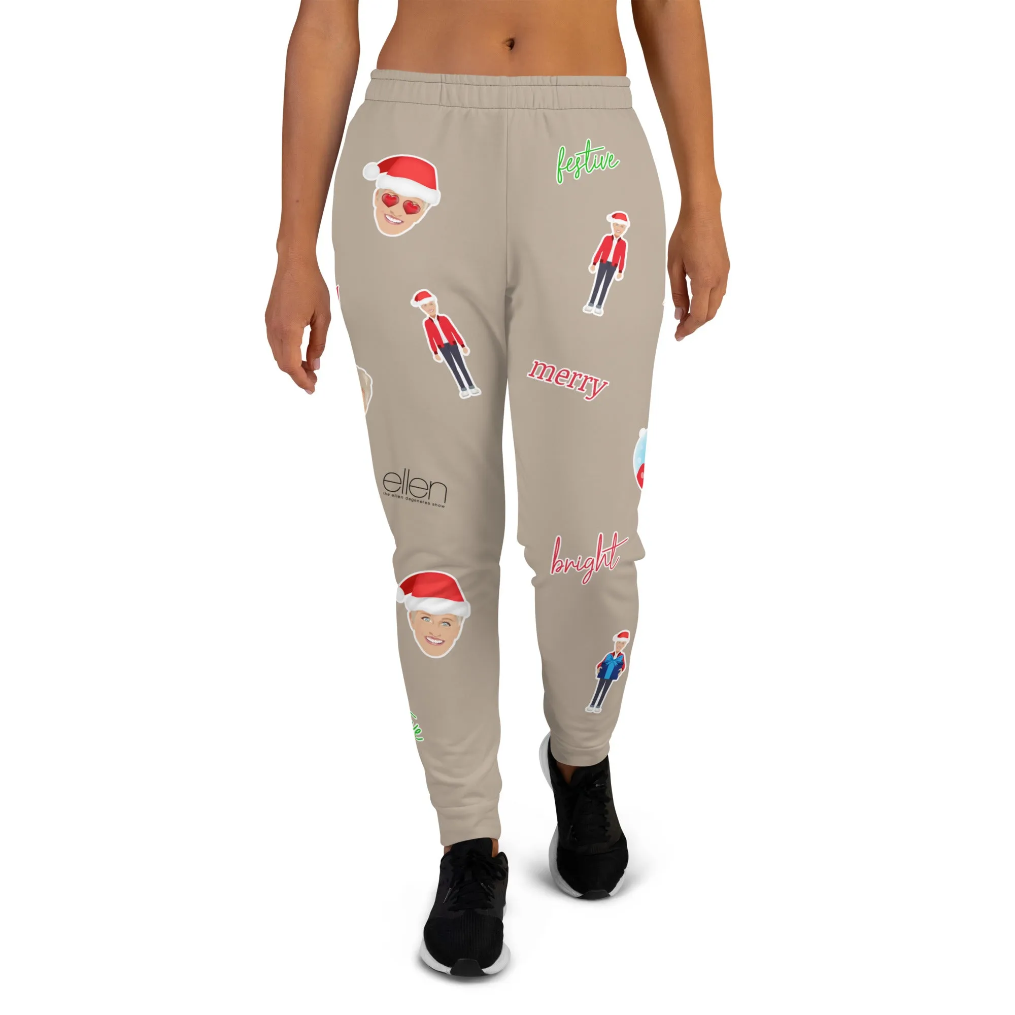 Ellen's Holiday Emoji All Over Joggers (Latte)