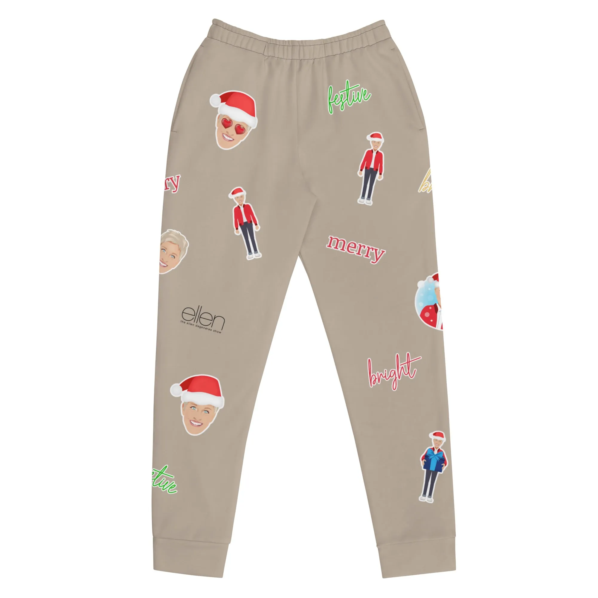 Ellen's Holiday Emoji All Over Joggers (Latte)