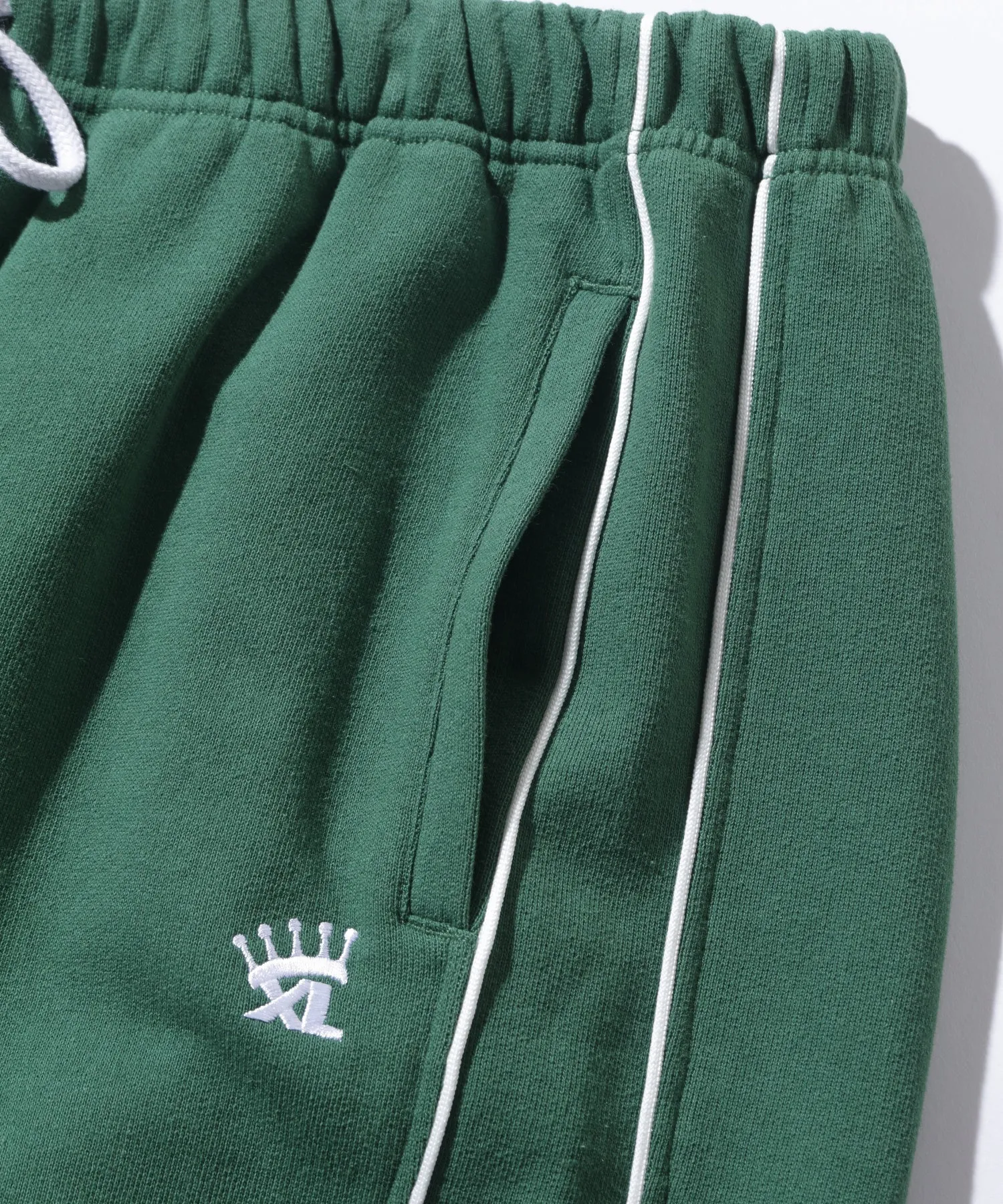 EMBROIDERED LOGO PIPING SWEATPANTS