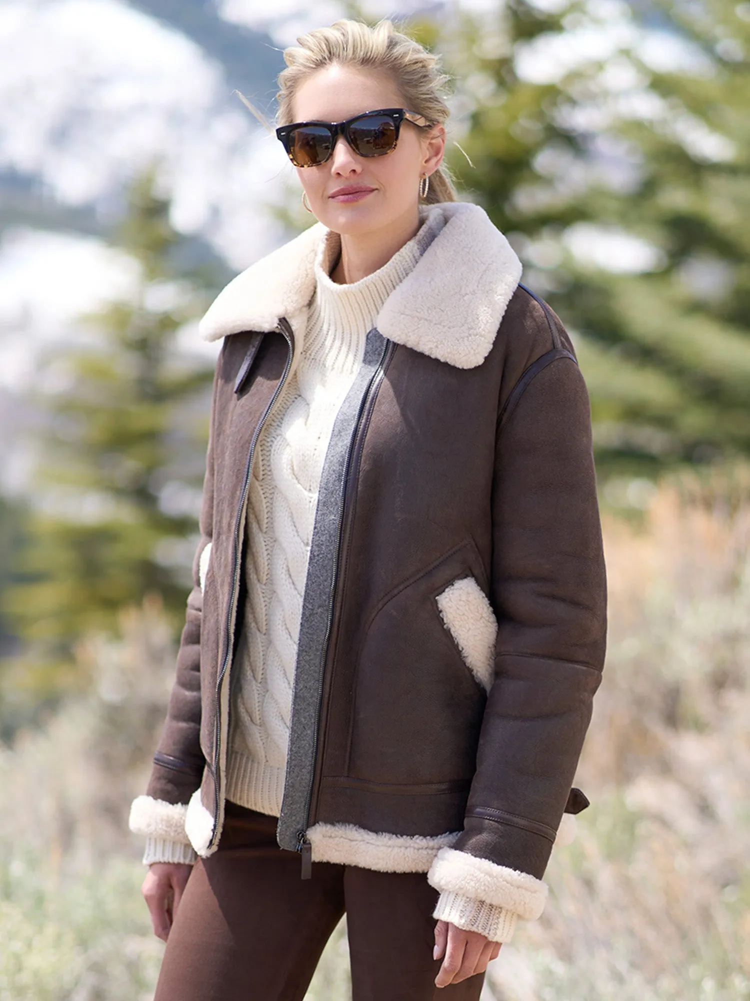 Emilie Shearling Moto Jacket