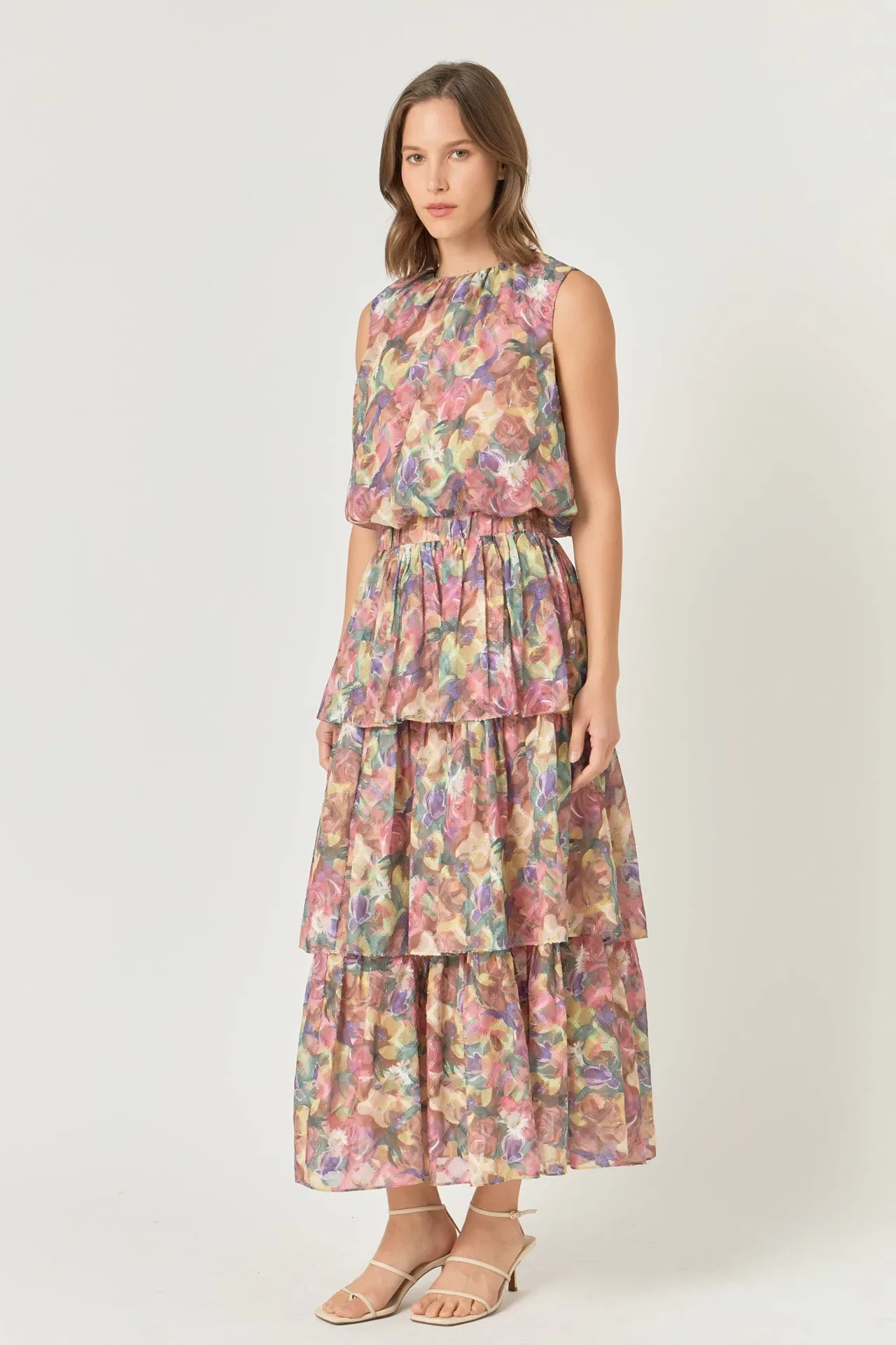 Endless Rose - Floral Tiered Maxi Skirt