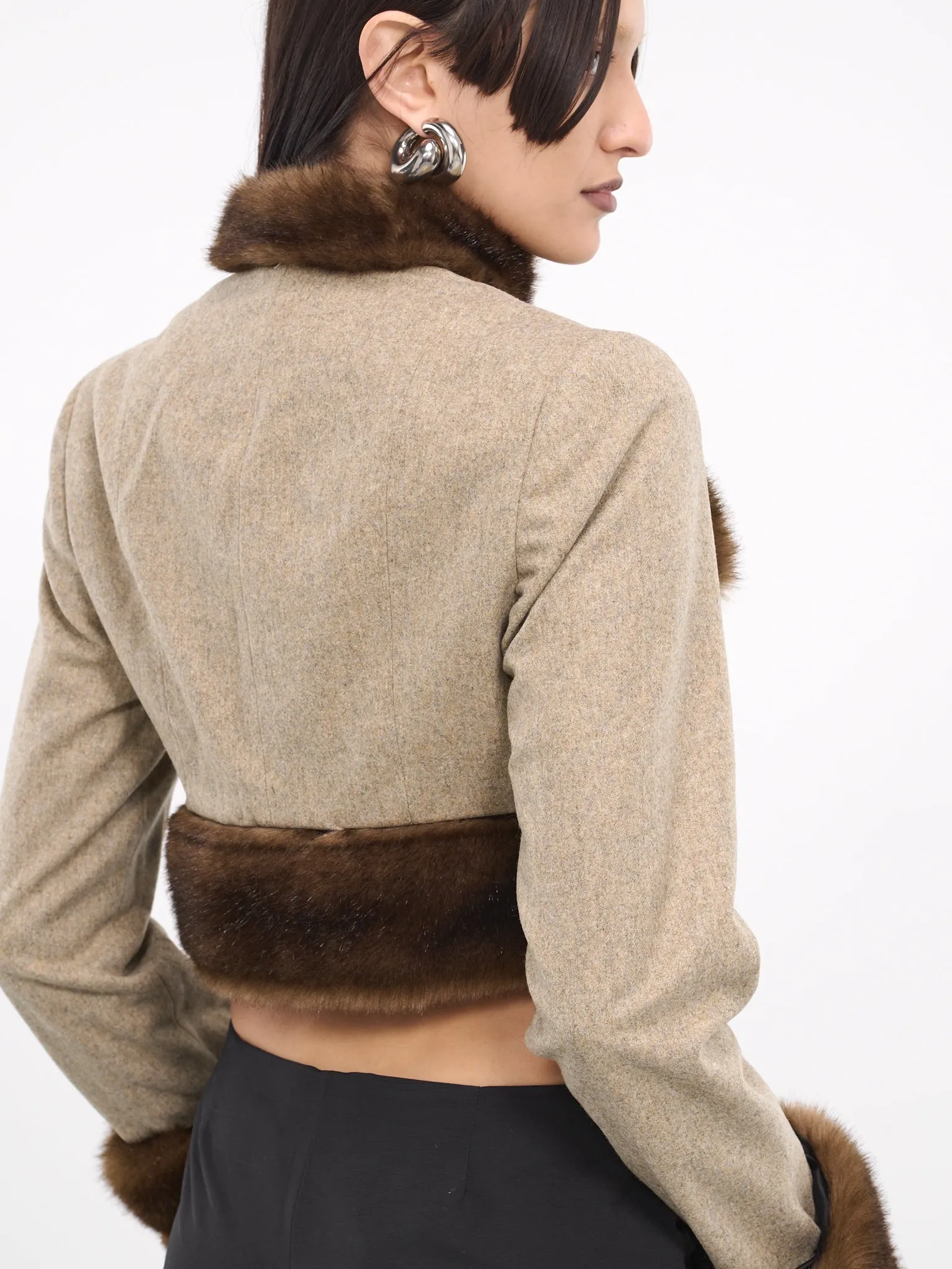 Faux Fur Jacket (BFJ01-DARK-BEIGE-BROWN)